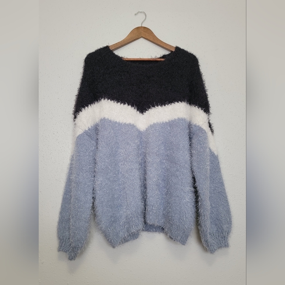A.N.A Fuzzy Chevron Oversized Sweater